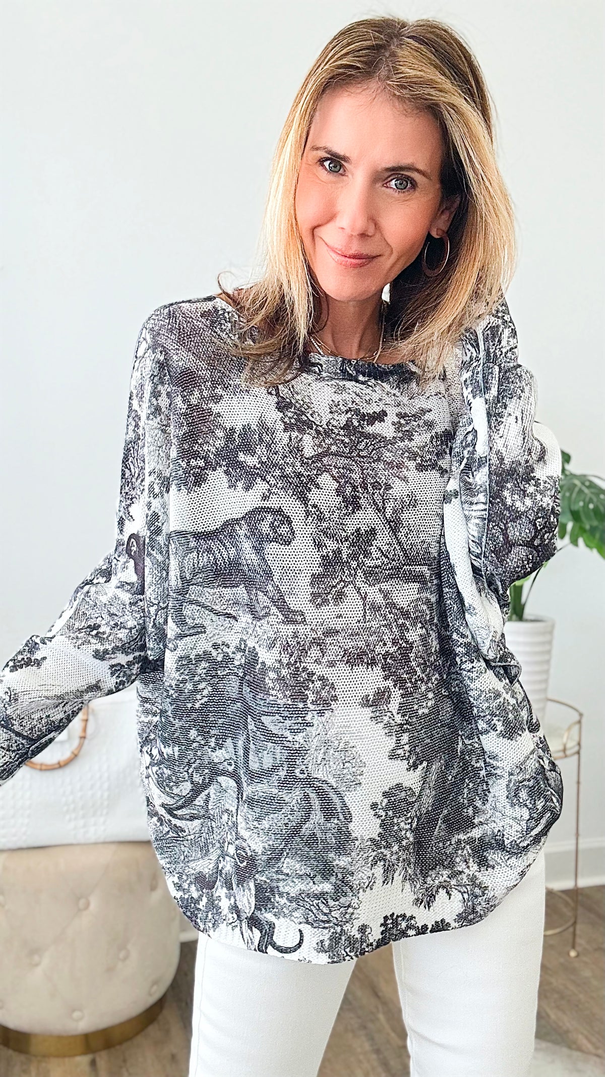 Adorable Toile Italian St Tropez Knit - Black-140 Sweaters-Germany-Coastal Bloom Boutique, find the trendiest versions of the popular styles and looks Located in Indialantic, FL