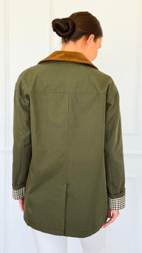 Corduroy Detail Utility Jacket-160 Jackets-AZUL MONACO-Coastal Bloom Boutique, find the trendiest versions of the popular styles and looks Located in Indialantic, FL