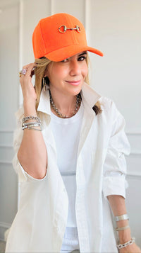 CB Custom Horsebit Baseball Cap-260 Other Accessories-Holly-Coastal Bloom Boutique, find the trendiest versions of the popular styles and looks Located in Indialantic, FL