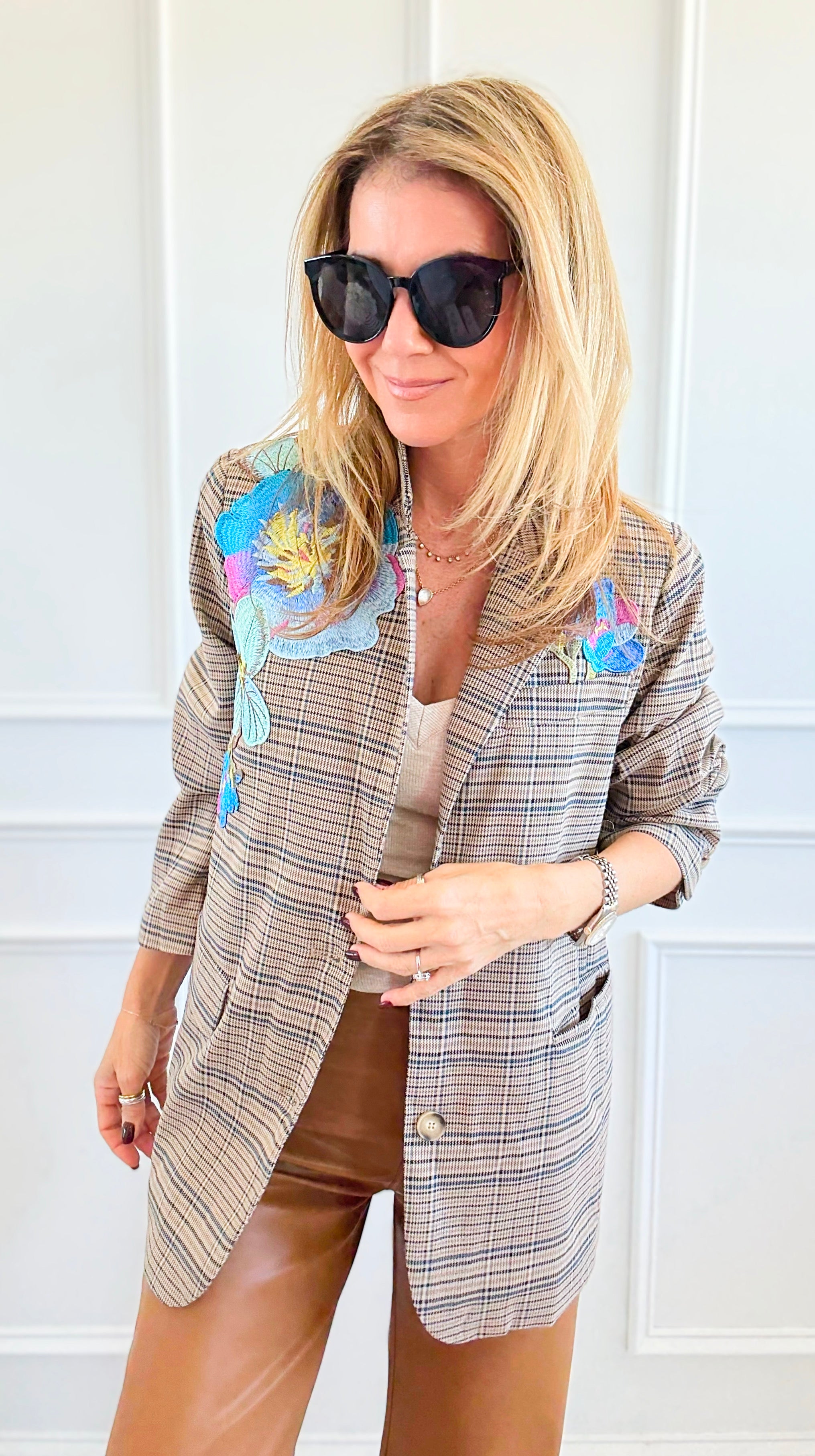 CB CUSTOM - The Heavenly Garden Blazer-160 Jackets-Blue Velvet / HOLLY-Coastal Bloom Boutique, find the trendiest versions of the popular styles and looks Located in Indialantic, FL