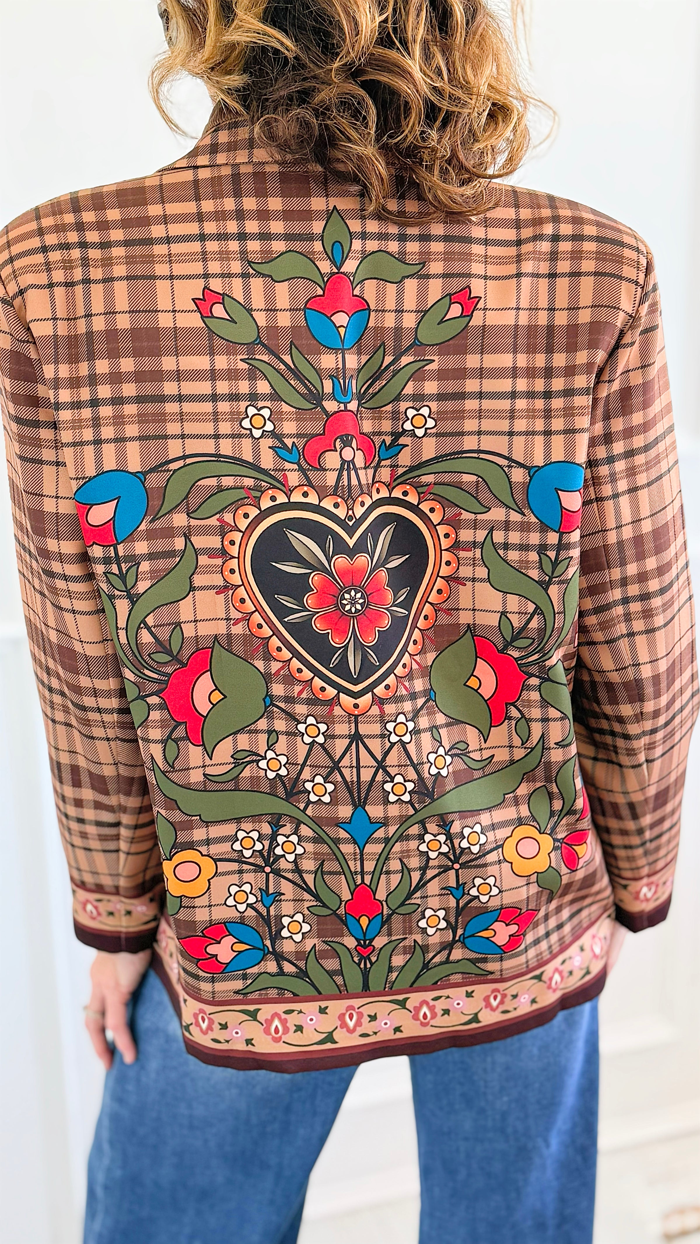 Lover's Garden Italian Blazer-160 Jackets-Italianissimo-Coastal Bloom Boutique, find the trendiest versions of the popular styles and looks Located in Indialantic, FL