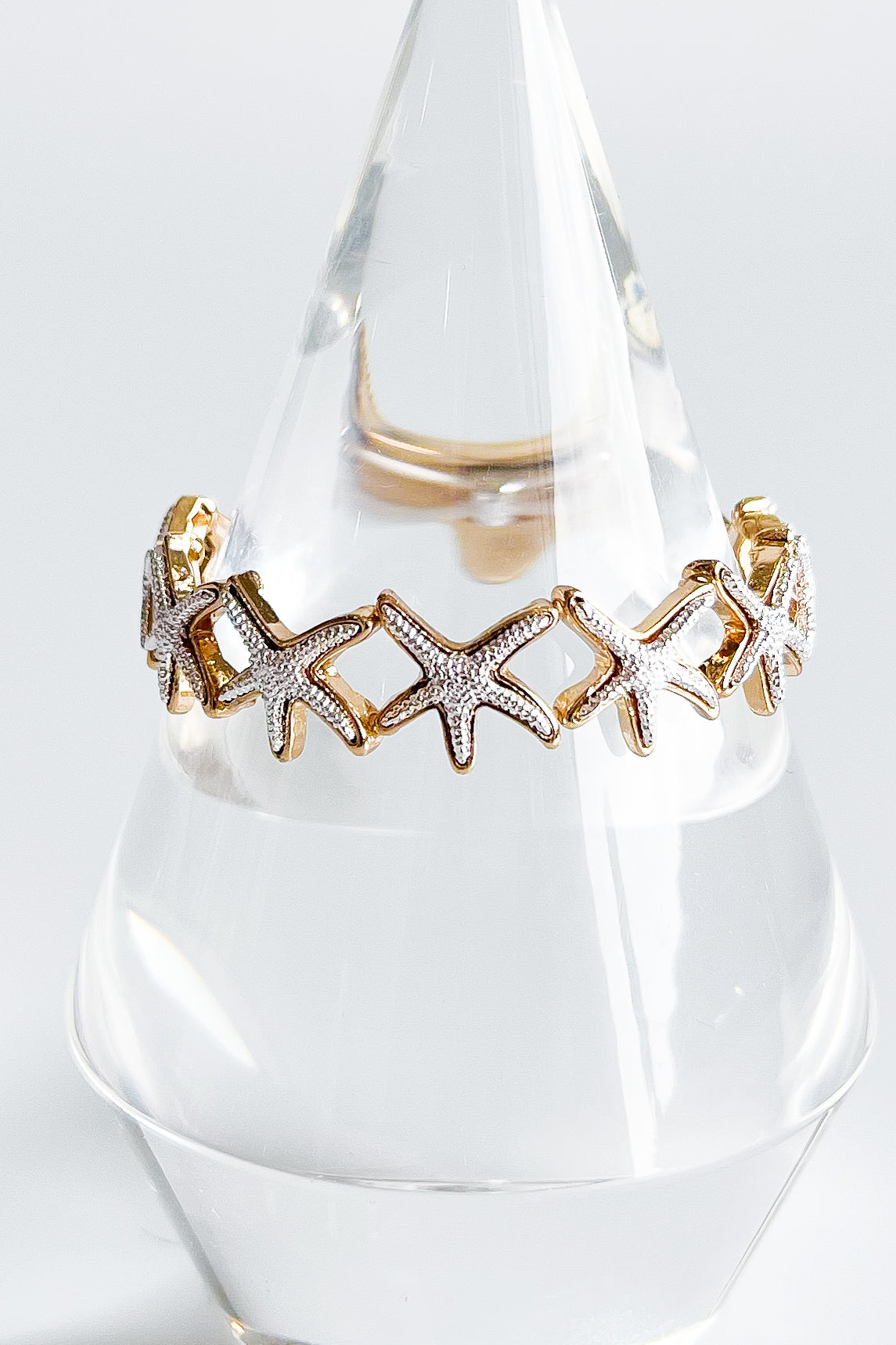 Starfish Stretch Bracelet-Two Tone-230 Jewelry-Golden Stella-Coastal Bloom Boutique, find the trendiest versions of the popular styles and looks Located in Indialantic, FL