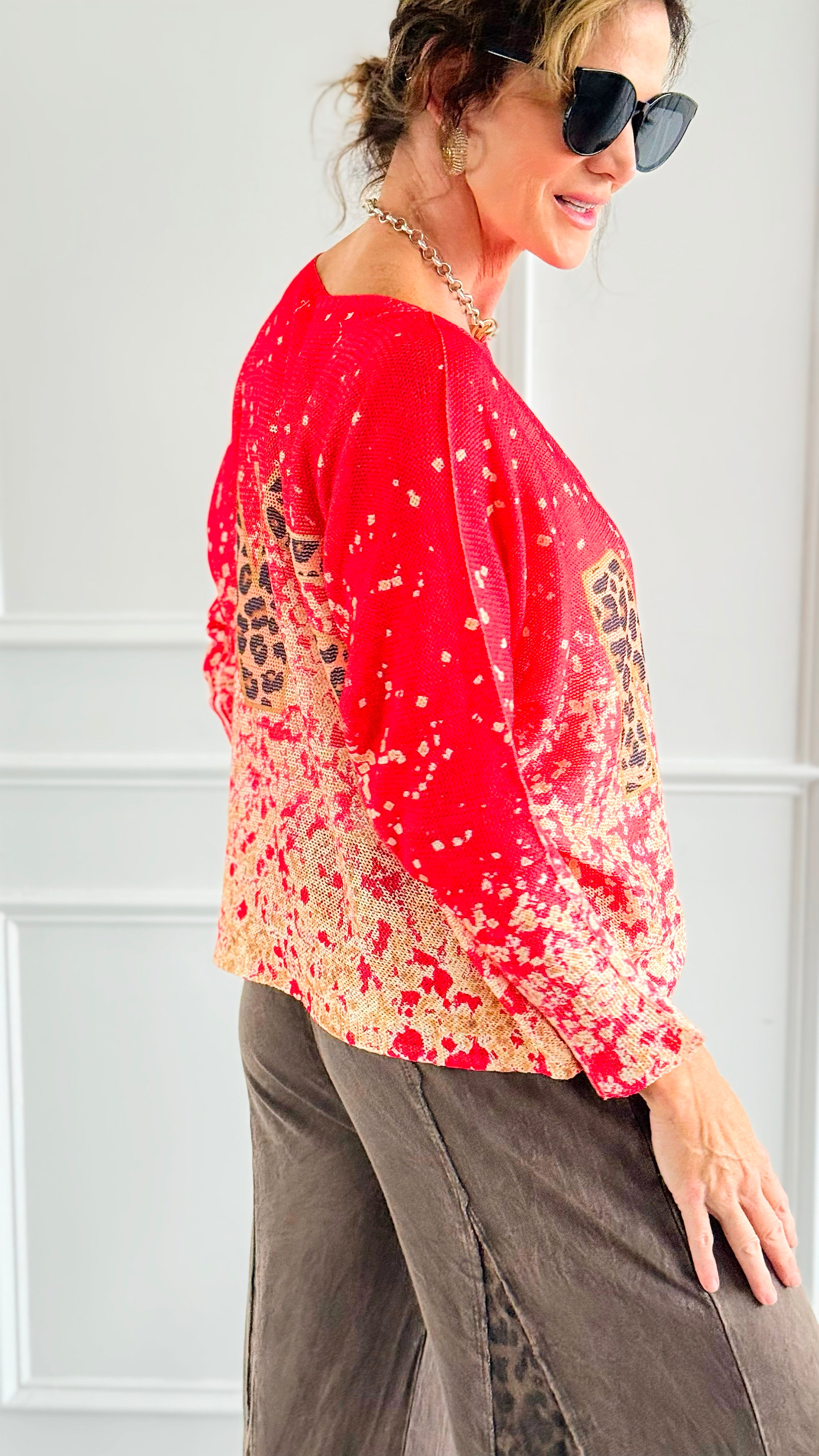 Untamed Number 5 Italian St Tropez Sweater- Tangerine-140 Sweaters-Italianissimo-Coastal Bloom Boutique, find the trendiest versions of the popular styles and looks Located in Indialantic, FL