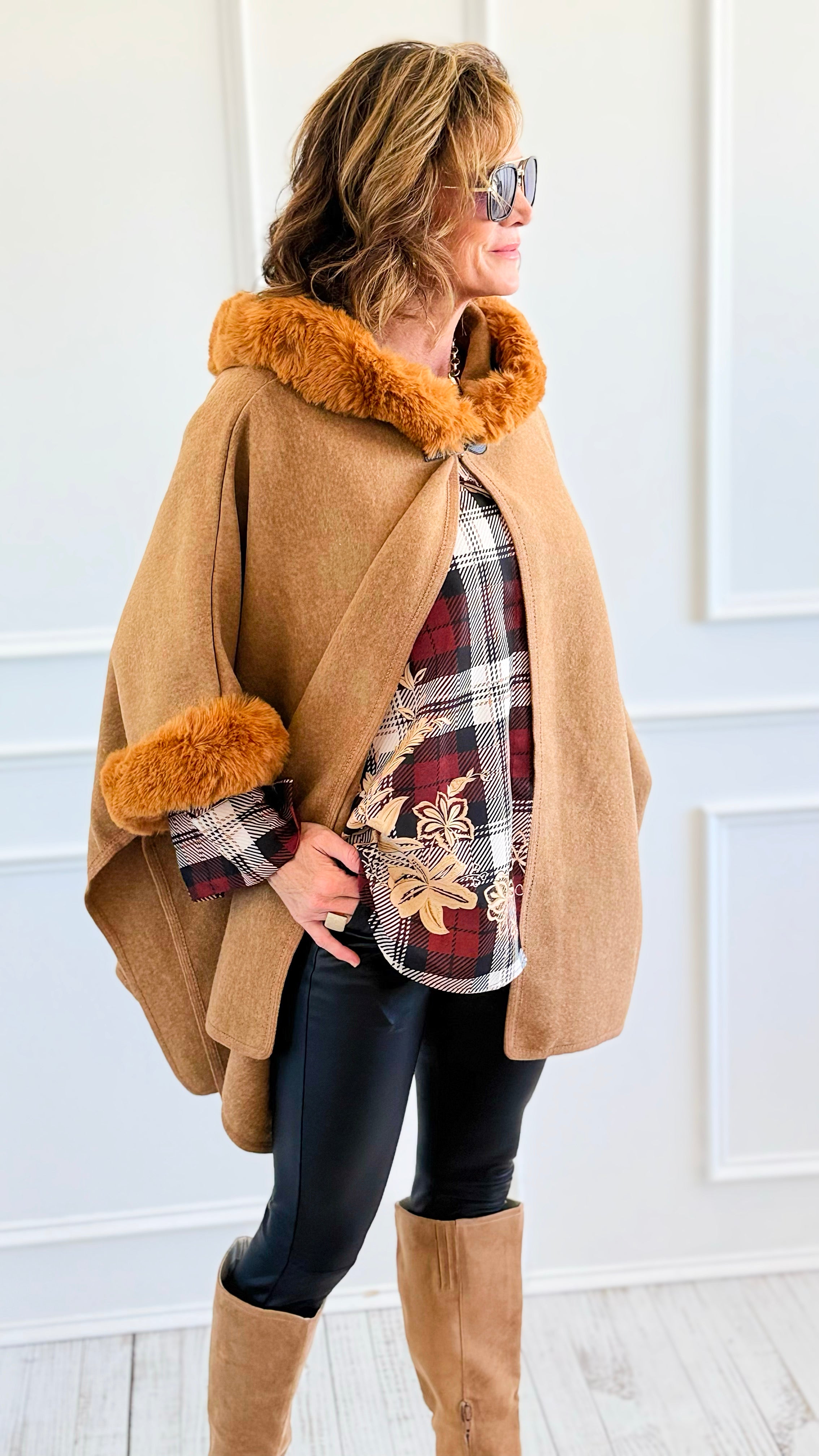 Wrapped in Warmth and Elegance Cape-160 Jackets-Original USA-Coastal Bloom Boutique, find the trendiest versions of the popular styles and looks Located in Indialantic, FL