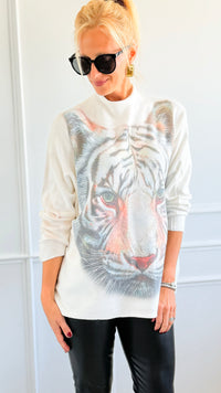 Roaring Confidence Turtleneck Italian Knit Sweater-140 Sweaters-SORPRESA-Coastal Bloom Boutique, find the trendiest versions of the popular styles and looks Located in Indialantic, FL