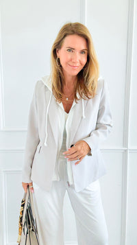 Veronica Cloud Hoodie Blazer-Sand-160 Jackets-Six/ Fifty-Coastal Bloom Boutique, find the trendiest versions of the popular styles and looks Located in Indialantic, FL