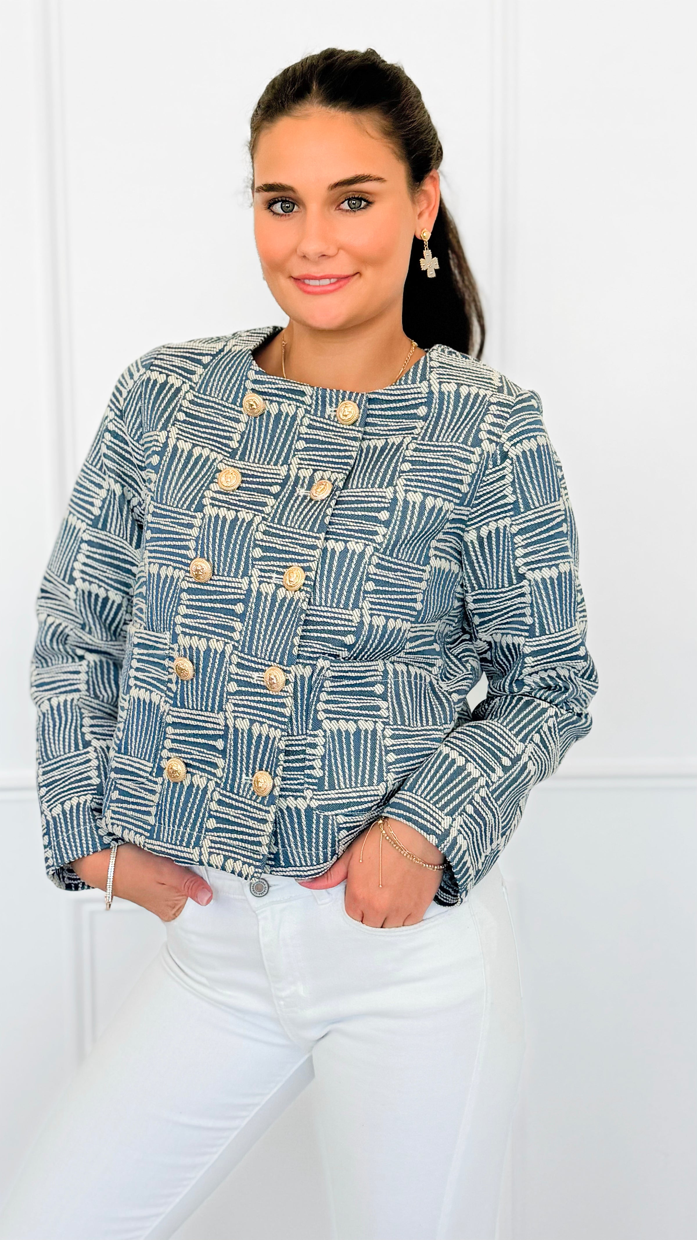Weekend Muse Canvas Jacket-160 Jackets-VOY-Coastal Bloom Boutique, find the trendiest versions of the popular styles and looks Located in Indialantic, FL