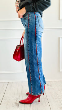 Line Up Denim Pants-170 Bottoms-Anniewear-Coastal Bloom Boutique, find the trendiest versions of the popular styles and looks Located in Indialantic, FL