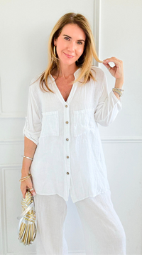 Driftlight Textured Button Top-130 Long Sleeve Tops-V6-Coastal Bloom Boutique, find the trendiest versions of the popular styles and looks Located in Indialantic, FL