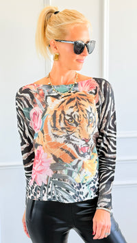 Roar In Bloom Italian St Tropez Sweater-140 Sweaters-SORPRESA-Coastal Bloom Boutique, find the trendiest versions of the popular styles and looks Located in Indialantic, FL