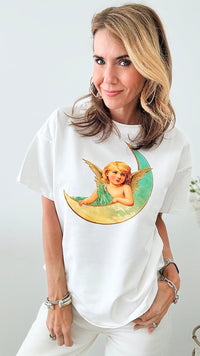 CUSTOM CB Celestial Serenity Tee - White-110 Short Sleeve Tops-Holly / in2you-Coastal Bloom Boutique, find the trendiest versions of the popular styles and looks Located in Indialantic, FL