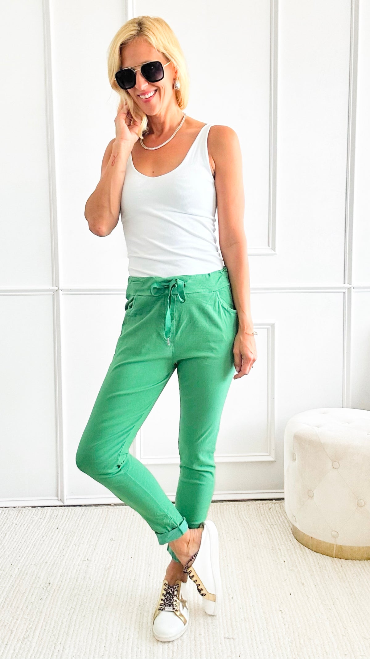 Love Endures Italian Jogger - Kelly Green-180 Joggers-Germany-Coastal Bloom Boutique, find the trendiest versions of the popular styles and looks Located in Indialantic, FL