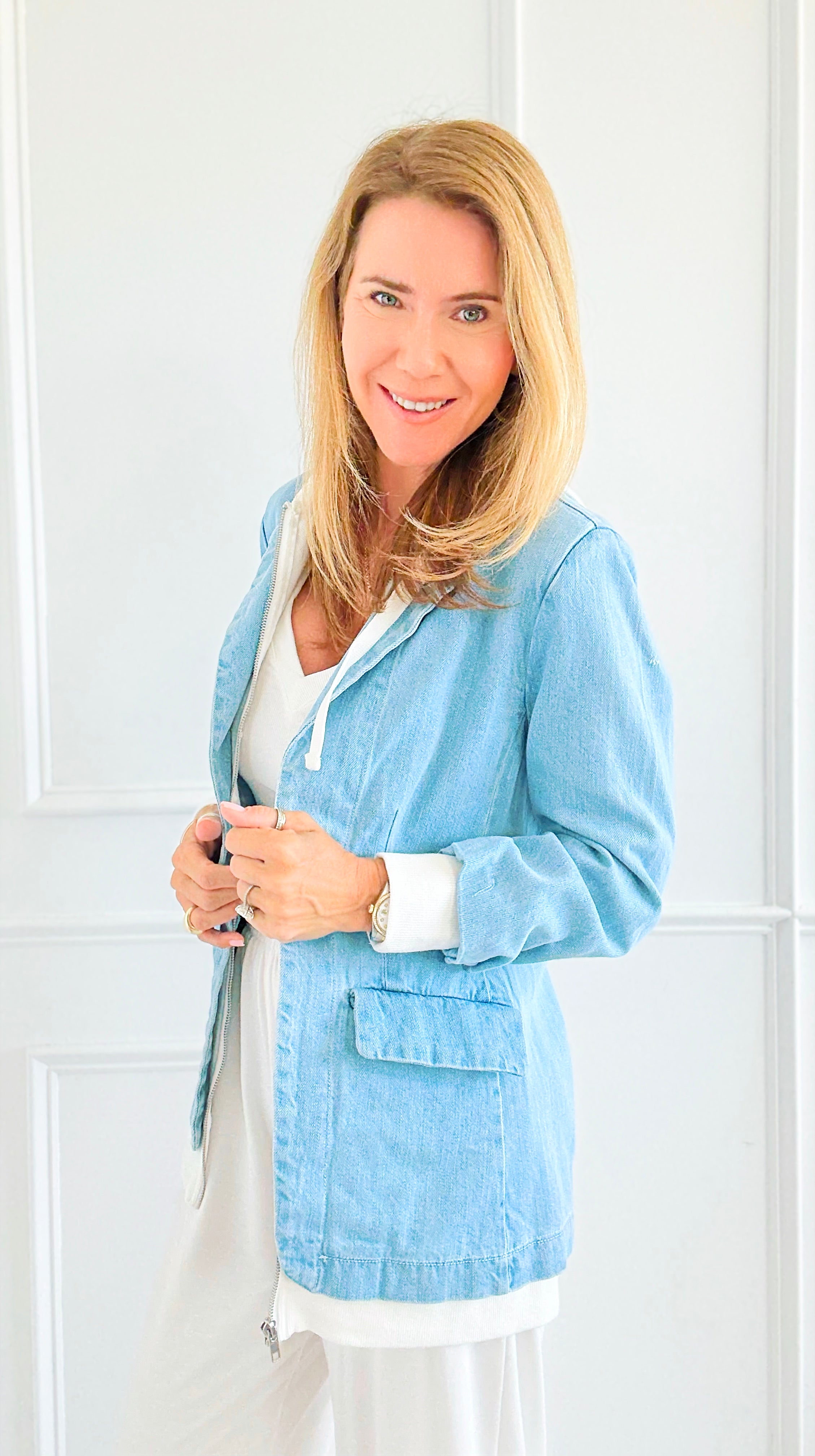 Layered Agenda Hooded Jacket-160 Jackets-RISEN JEANS-Coastal Bloom Boutique, find the trendiest versions of the popular styles and looks Located in Indialantic, FL