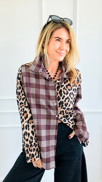 Two Sides Story Italian Button- Down Top-110 Long Sleeve Tops-SEÑORITA C-Coastal Bloom Boutique, find the trendiest versions of the popular styles and looks Located in Indialantic, FL