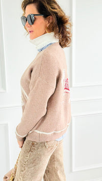 Equestrian Parade Italian Sweater- Beige-140 Sweaters-K2-Coastal Bloom Boutique, find the trendiest versions of the popular styles and looks Located in Indialantic, FL