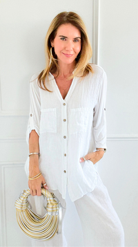 Driftlight Textured Button Top-130 Long Sleeve Tops-V6-Coastal Bloom Boutique, find the trendiest versions of the popular styles and looks Located in Indialantic, FL