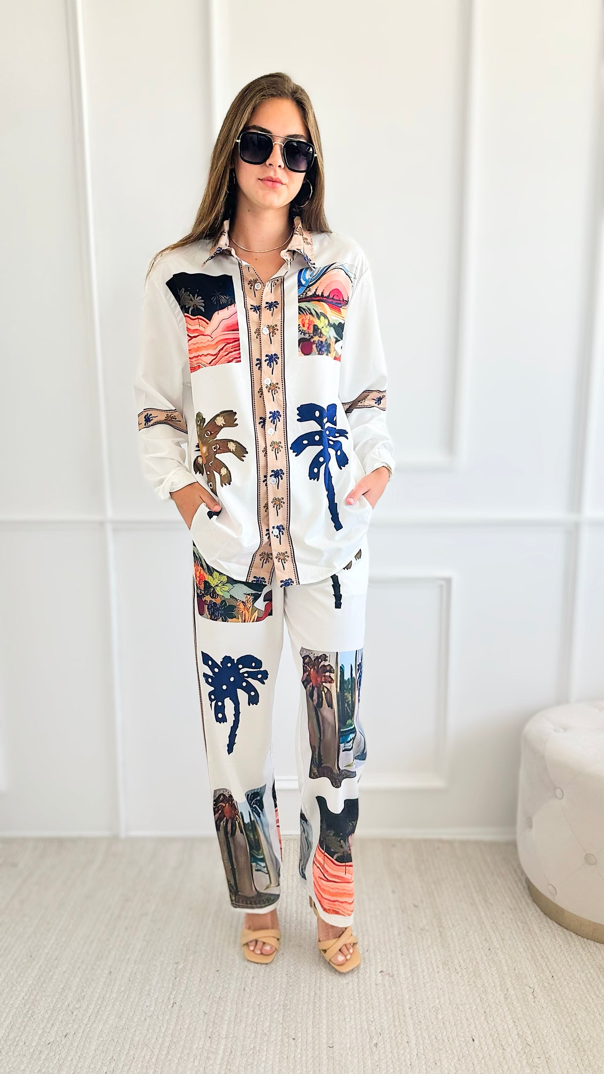Summer Memories Shirt and Pants Set-210 Loungewear/Sets-CBALY-Coastal Bloom Boutique, find the trendiest versions of the popular styles and looks Located in Indialantic, FL