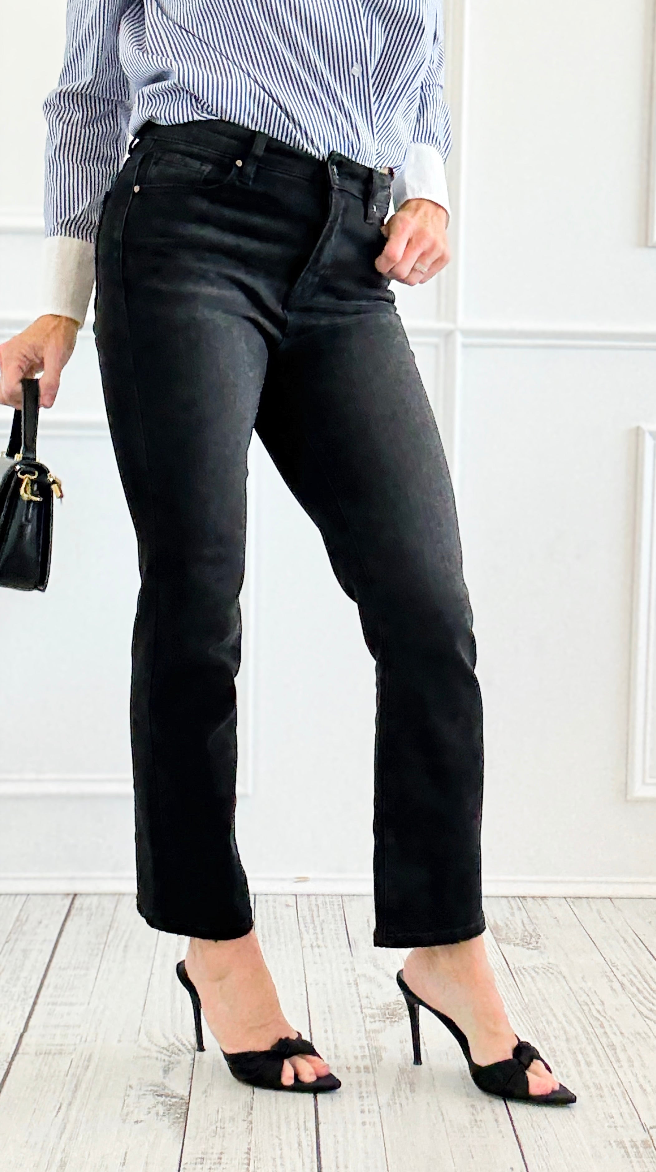 High Crop Straight Jeans-190 Denim-Risen-Coastal Bloom Boutique, find the trendiest versions of the popular styles and looks Located in Indialantic, FL