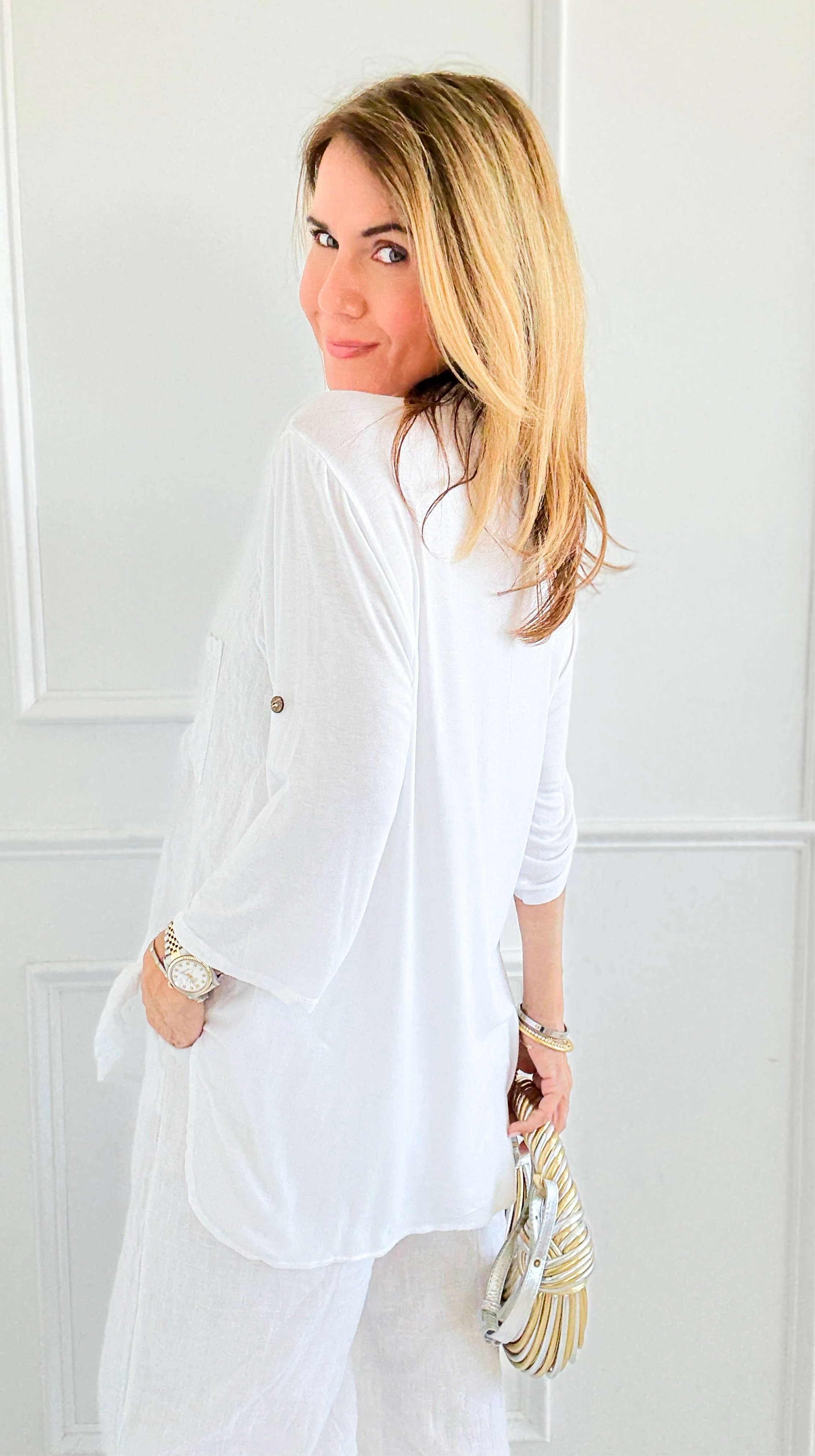 Driftlight Textured Button Top-130 Long Sleeve Tops-V6-Coastal Bloom Boutique, find the trendiest versions of the popular styles and looks Located in Indialantic, FL