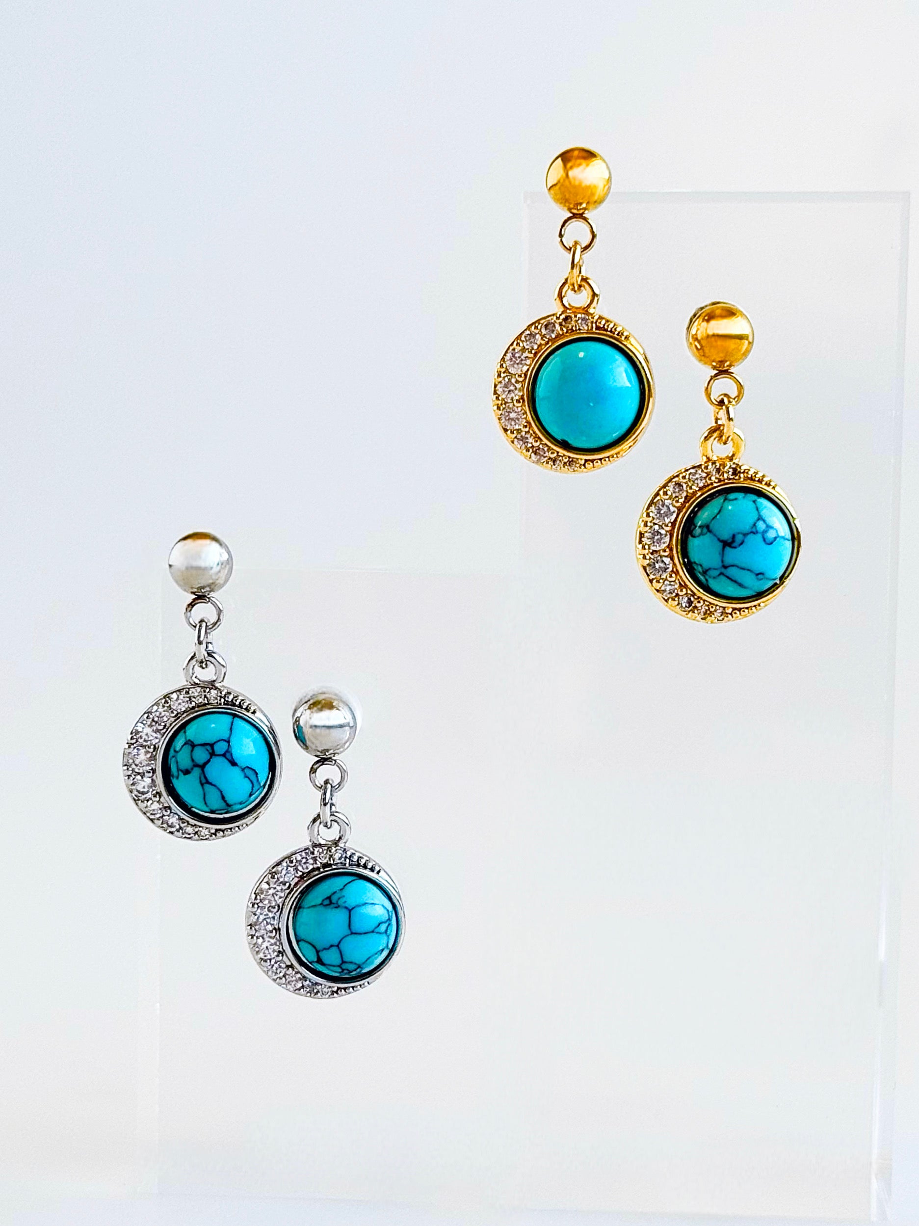 Pearl Orbit Stainless Drop Earrings-230 Jewelry-MILAA TRADING INC-Coastal Bloom Boutique, find the trendiest versions of the popular styles and looks Located in Indialantic, FL