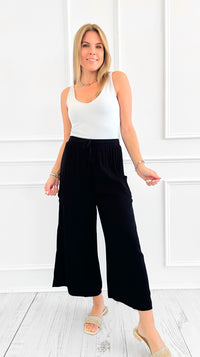 Laid-Back Luxe Wide Leg Cargo Pants - Black-170 Bottoms-DOE AND RAE-Coastal Bloom Boutique, find the trendiest versions of the popular styles and looks Located in Indialantic, FL