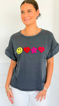 Color Me Cheerful Italian Graphic Tee-110 Short Sleeve Tops-FIRSTAGE-Coastal Bloom Boutique, find the trendiest versions of the popular styles and looks Located in Indialantic, FL