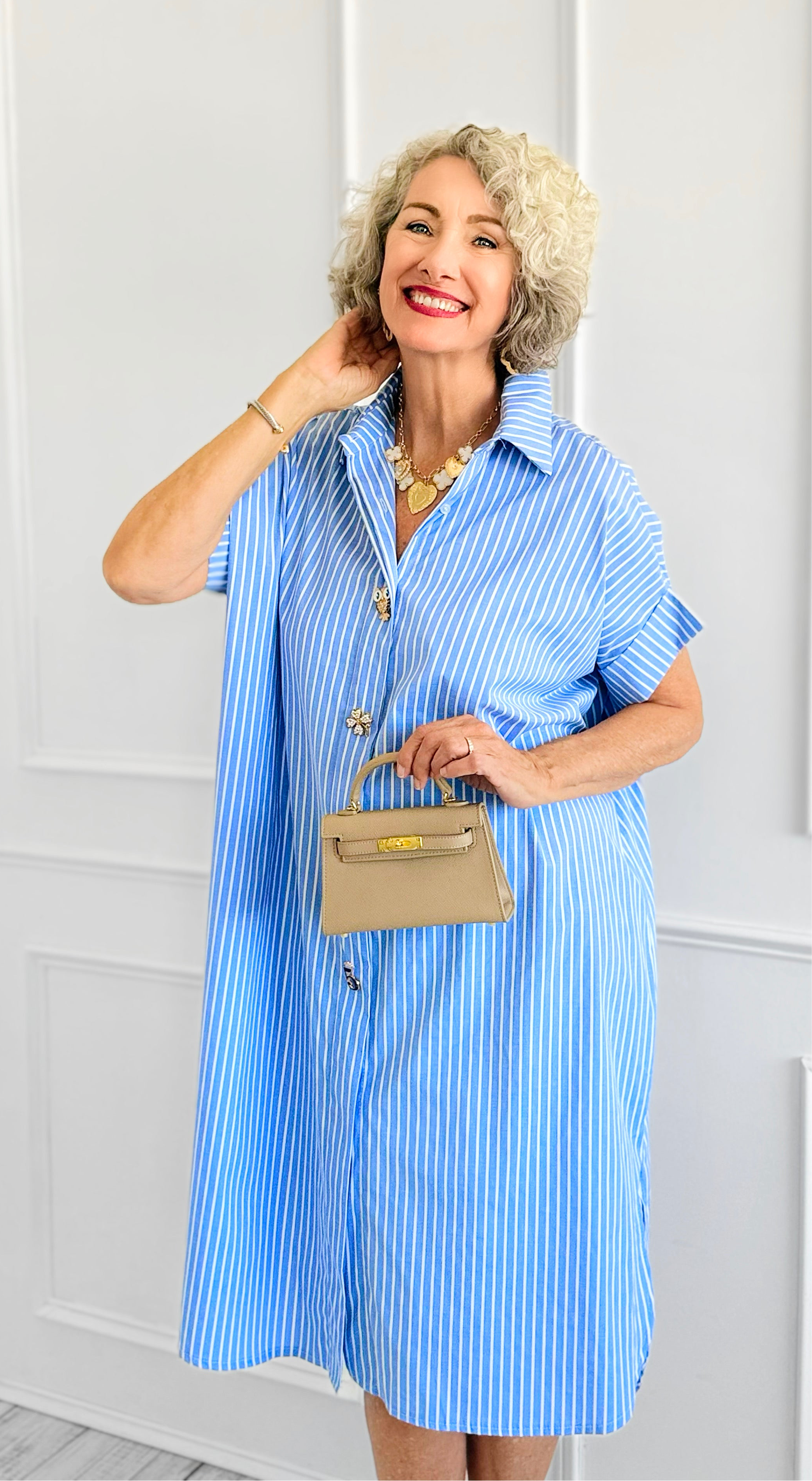 Whimsy Lane Italian Button Dress-200 Dresses/Jumpsuits/Rompers-TATTOO Z-Coastal Bloom Boutique, find the trendiest versions of the popular styles and looks Located in Indialantic, FL
