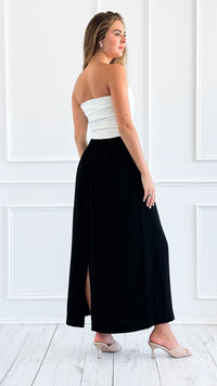 Two-Tone Strapless Maxi Dress-200 Dresses/Jumpsuits/Rompers-HYFVE-Coastal Bloom Boutique, find the trendiest versions of the popular styles and looks Located in Indialantic, FL