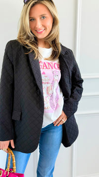 Midnight Rhythm Blazer-160 Jackets-ROUSSEAU-Coastal Bloom Boutique, find the trendiest versions of the popular styles and looks Located in Indialantic, FL