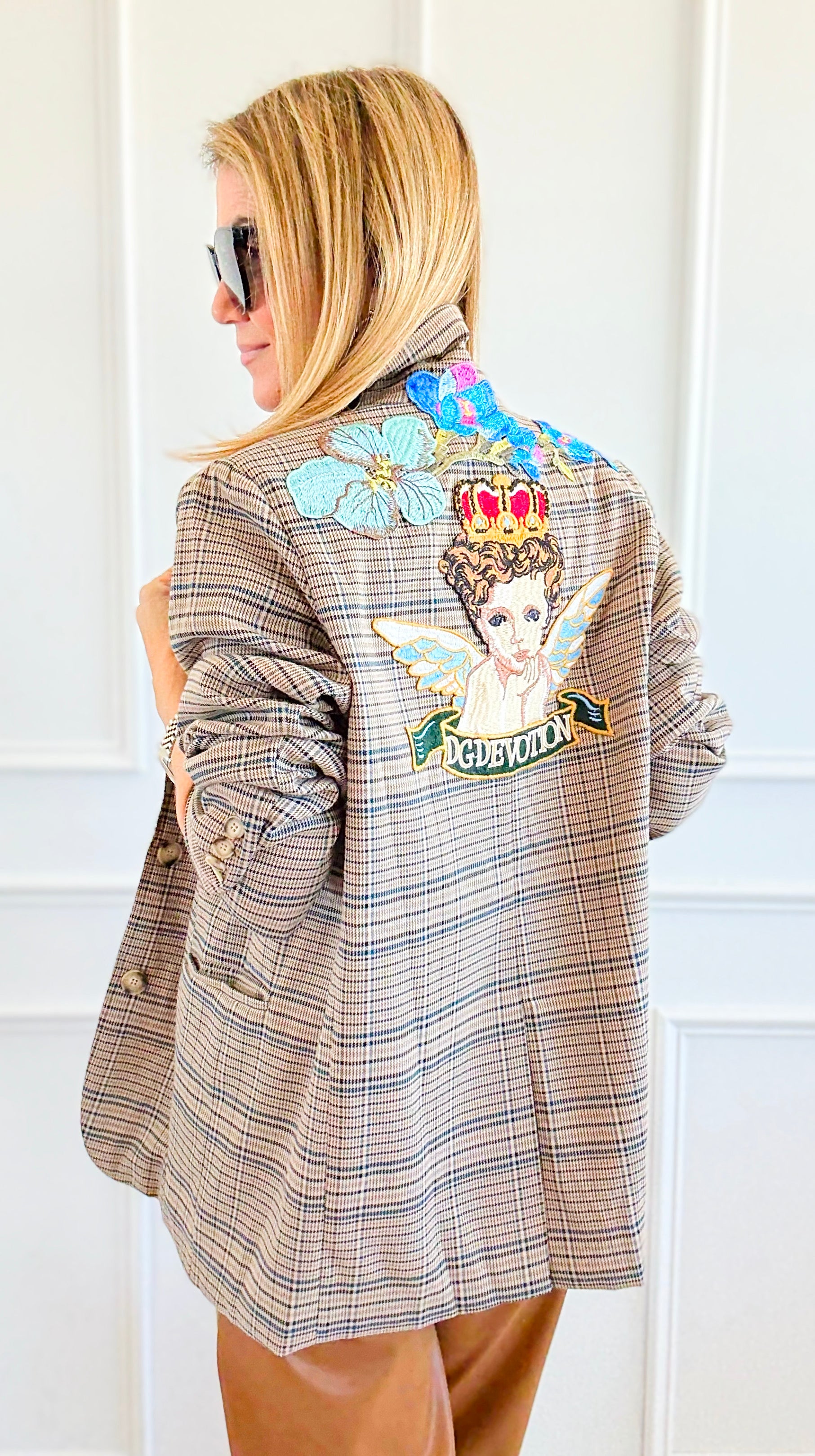 CB CUSTOM - The Heavenly Garden Blazer-160 Jackets-Blue Velvet / HOLLY-Coastal Bloom Boutique, find the trendiest versions of the popular styles and looks Located in Indialantic, FL