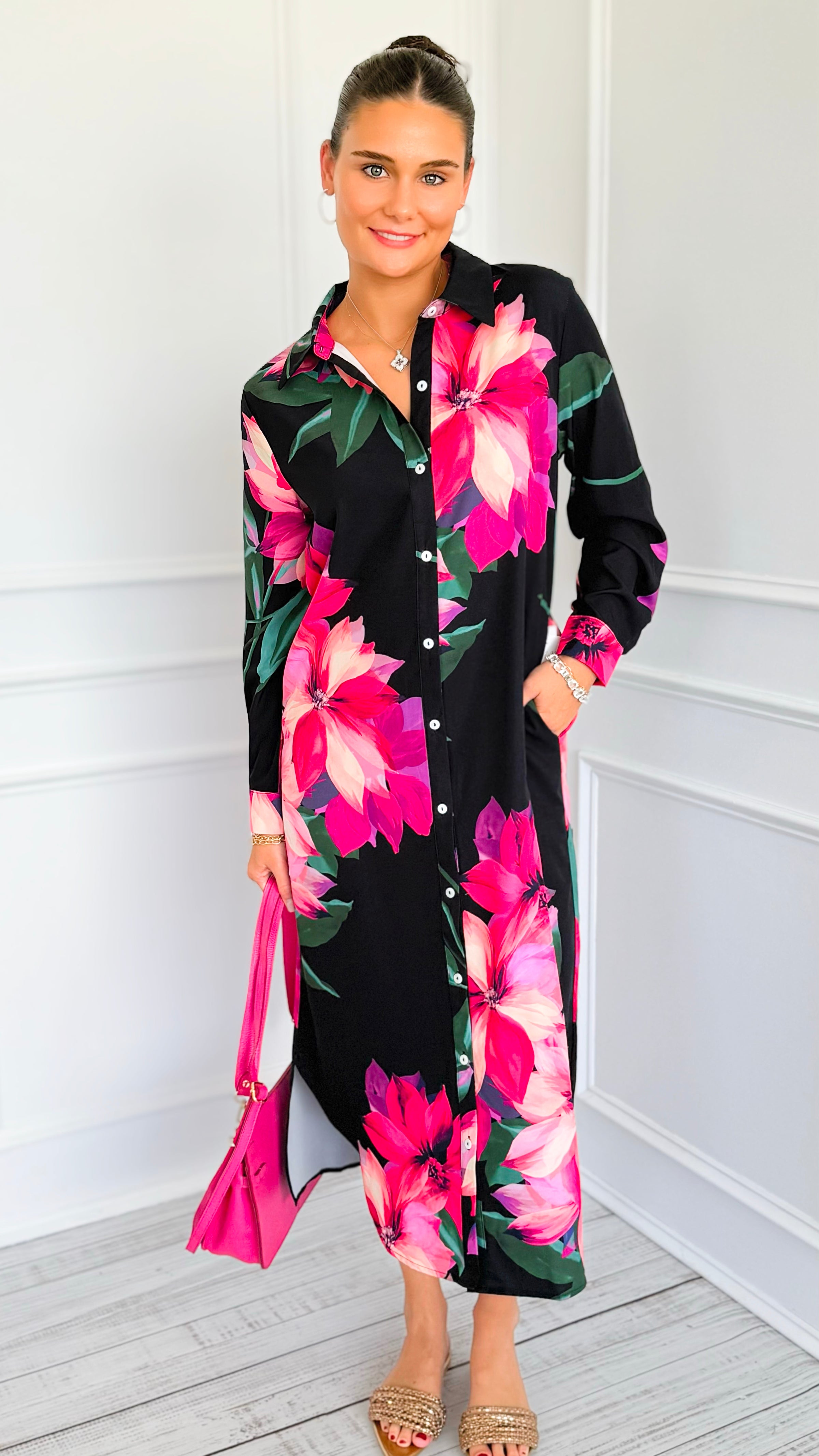 Island Bloom Midi Dress-200 Dresses/Jumpsuits/Rompers-JODIFL-Coastal Bloom Boutique, find the trendiest versions of the popular styles and looks Located in Indialantic, FL