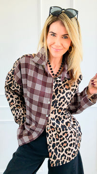 Two Sides Story Italian Button- Down Top-110 Long Sleeve Tops-SEÑORITA C-Coastal Bloom Boutique, find the trendiest versions of the popular styles and looks Located in Indialantic, FL