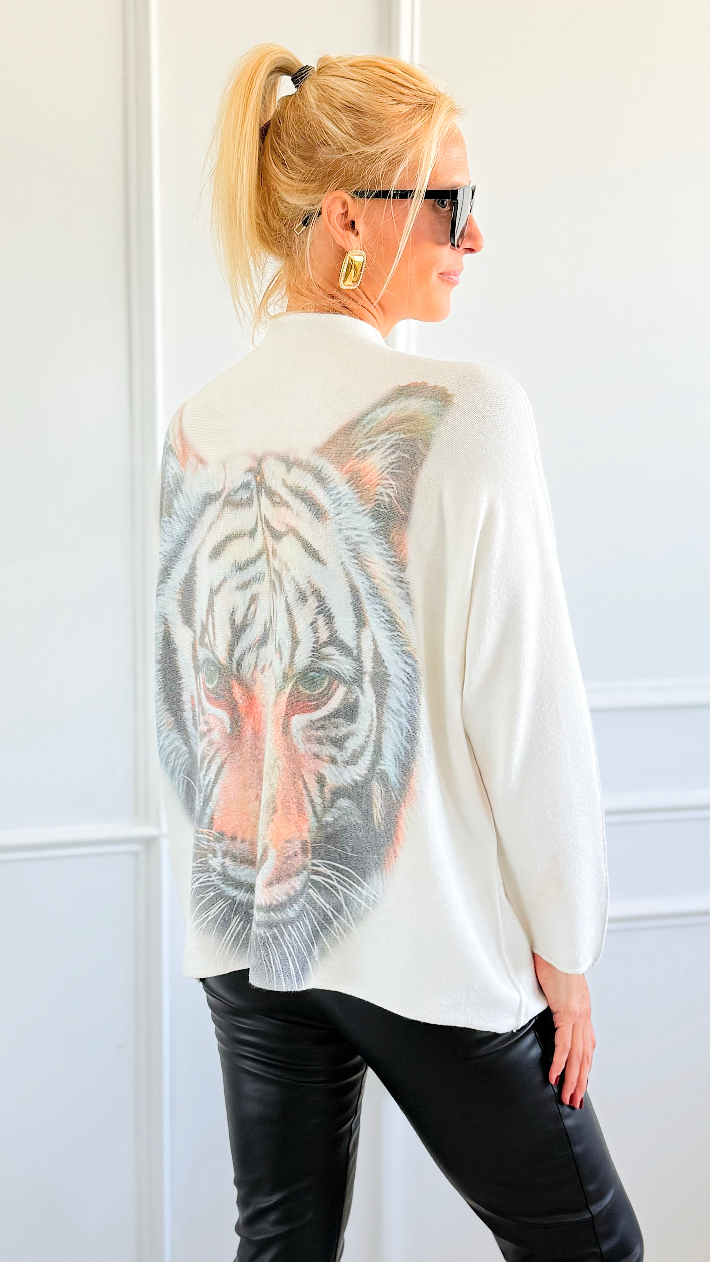 Roaring Confidence Turtleneck Italian Knit Sweater-140 Sweaters-SORPRESA-Coastal Bloom Boutique, find the trendiest versions of the popular styles and looks Located in Indialantic, FL