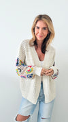 Flower Power Crochet Cardigan-150 Cardigans/Layers-Adora-Coastal Bloom Boutique, find the trendiest versions of the popular styles and looks Located in Indialantic, FL