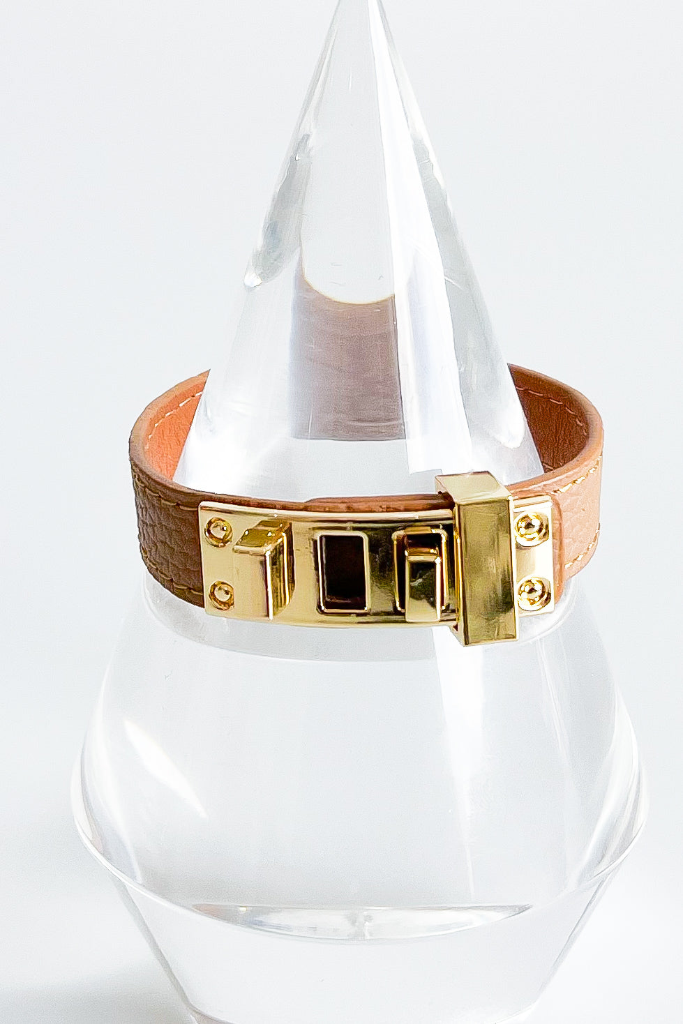 Square Adjustable Leather Bracelet - Khaki-230 Jewelry-CBALY-Coastal Bloom Boutique, find the trendiest versions of the popular styles and looks Located in Indialantic, FL
