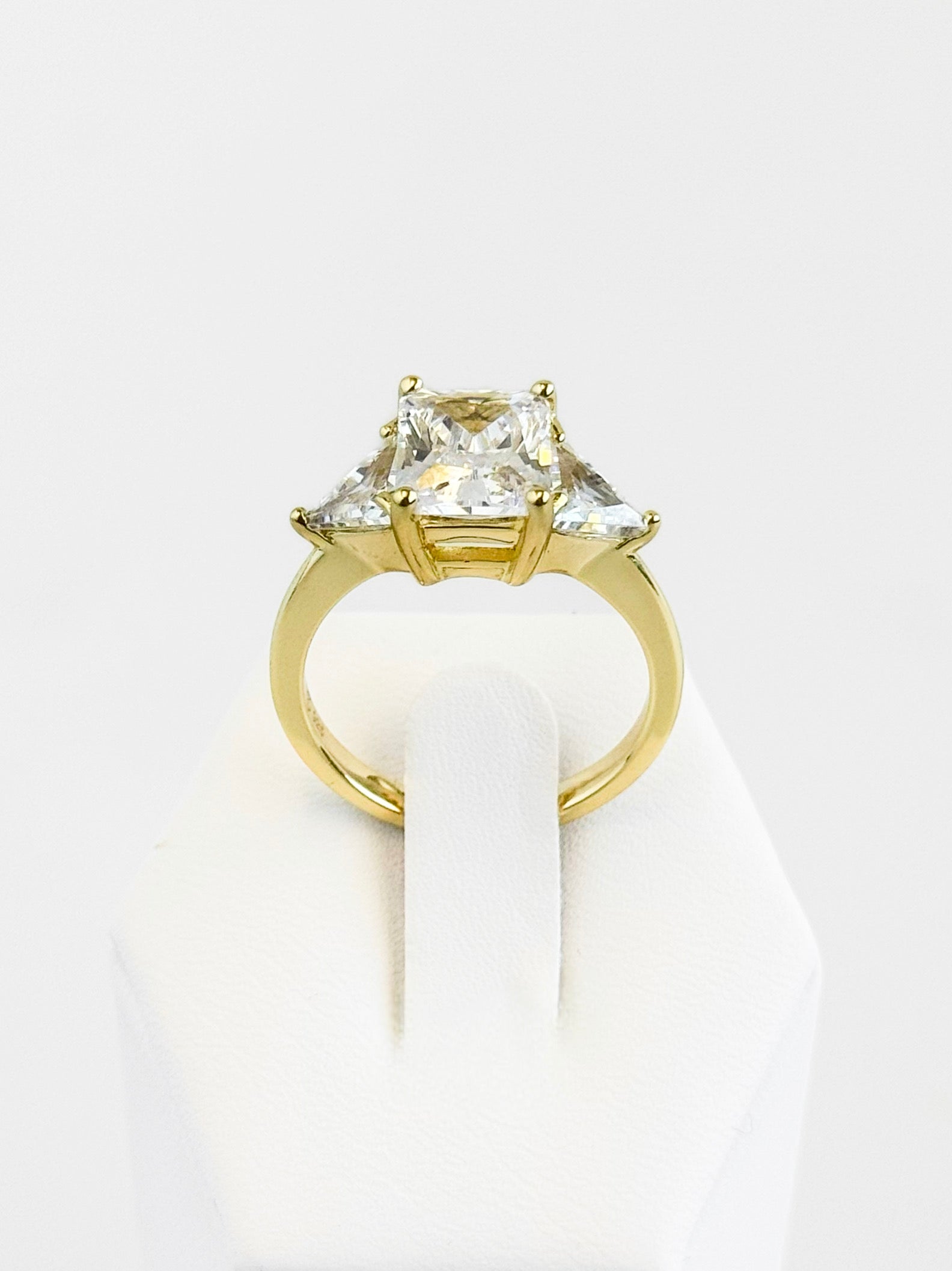 Small 3 Stone Radiant- Clear-230 Jewelry-NYC-Coastal Bloom Boutique, find the trendiest versions of the popular styles and looks Located in Indialantic, FL