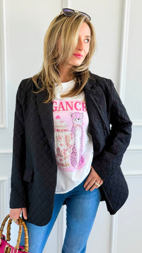 Midnight Rhythm Blazer-160 Jackets-ROUSSEAU-Coastal Bloom Boutique, find the trendiest versions of the popular styles and looks Located in Indialantic, FL