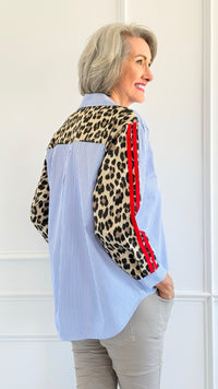 Split Personality Italian Shirt-130 Long Sleeve Tops-Italianissimo/ AMIRA-Coastal Bloom Boutique, find the trendiest versions of the popular styles and looks Located in Indialantic, FL