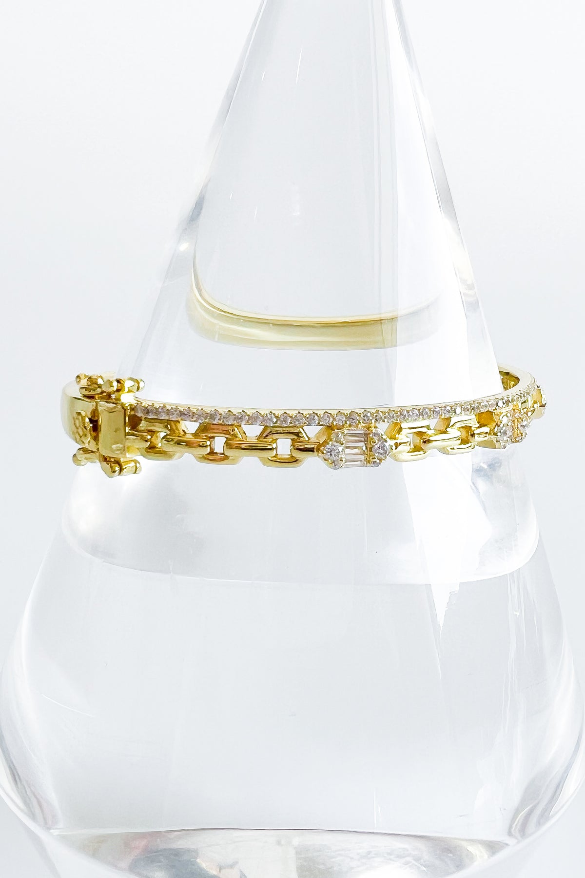 Sterling Silver Eternity & Chain Link Bangle Bracelet-230 Jewelry-NYC-Coastal Bloom Boutique, find the trendiest versions of the popular styles and looks Located in Indialantic, FL
