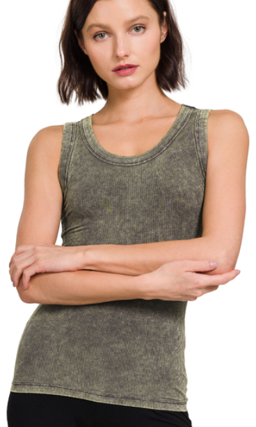 Soft Embrace Ribbed Racerback Top - Ash Grey-100 Sleeveless Tops-Zenana-Coastal Bloom Boutique, find the trendiest versions of the popular styles and looks Located in Indialantic, FL
