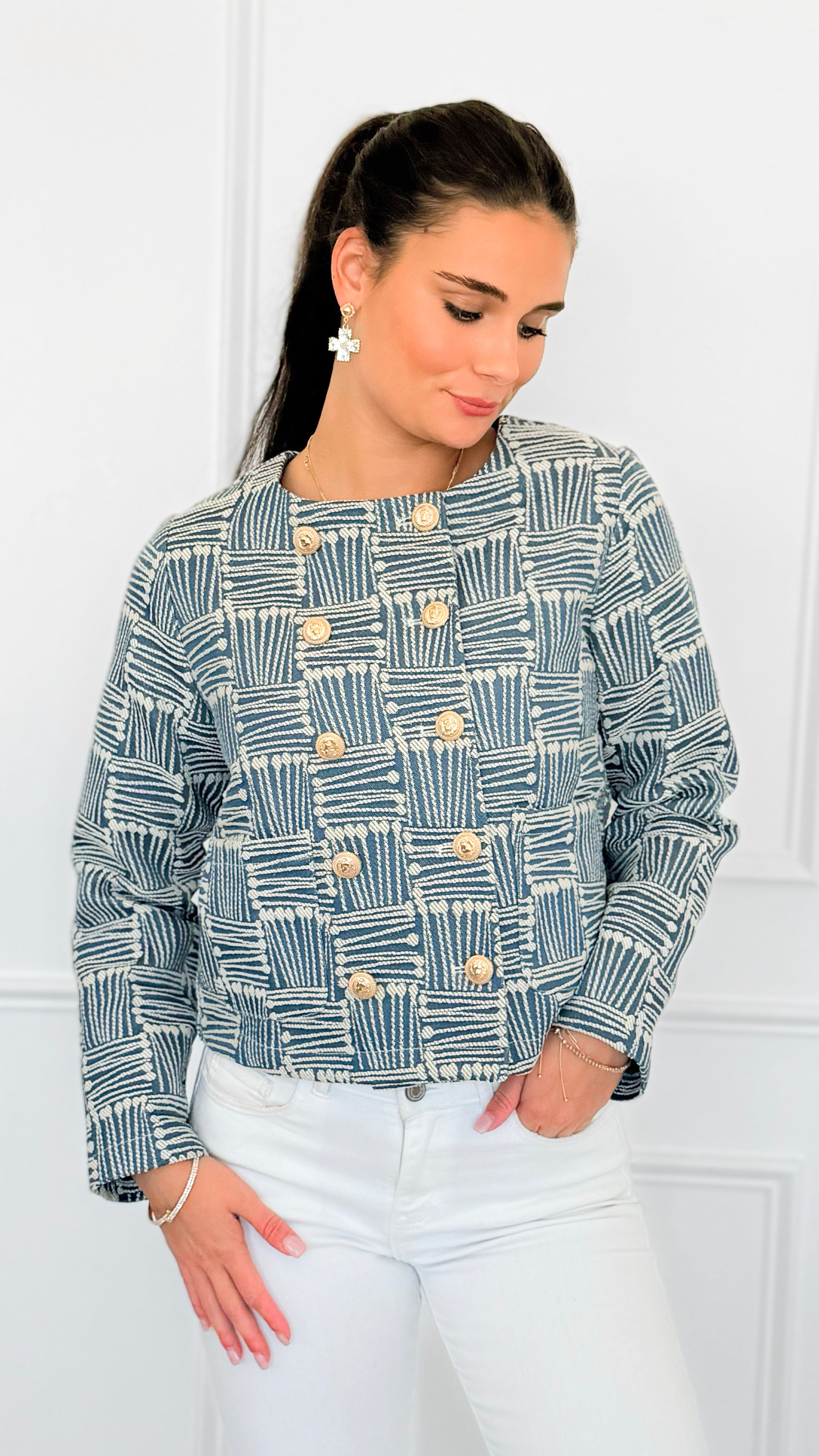 Weekend Muse Canvas Jacket-160 Jackets-VOY-Coastal Bloom Boutique, find the trendiest versions of the popular styles and looks Located in Indialantic, FL