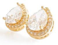 CZ Micropave Teardrop Stud Earrings-230 Jewelry-NYW-Coastal Bloom Boutique, find the trendiest versions of the popular styles and looks Located in Indialantic, FL