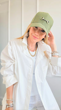 CB Custom Horsebit Baseball Cap-260 Other Accessories-Holly-Coastal Bloom Boutique, find the trendiest versions of the popular styles and looks Located in Indialantic, FL
