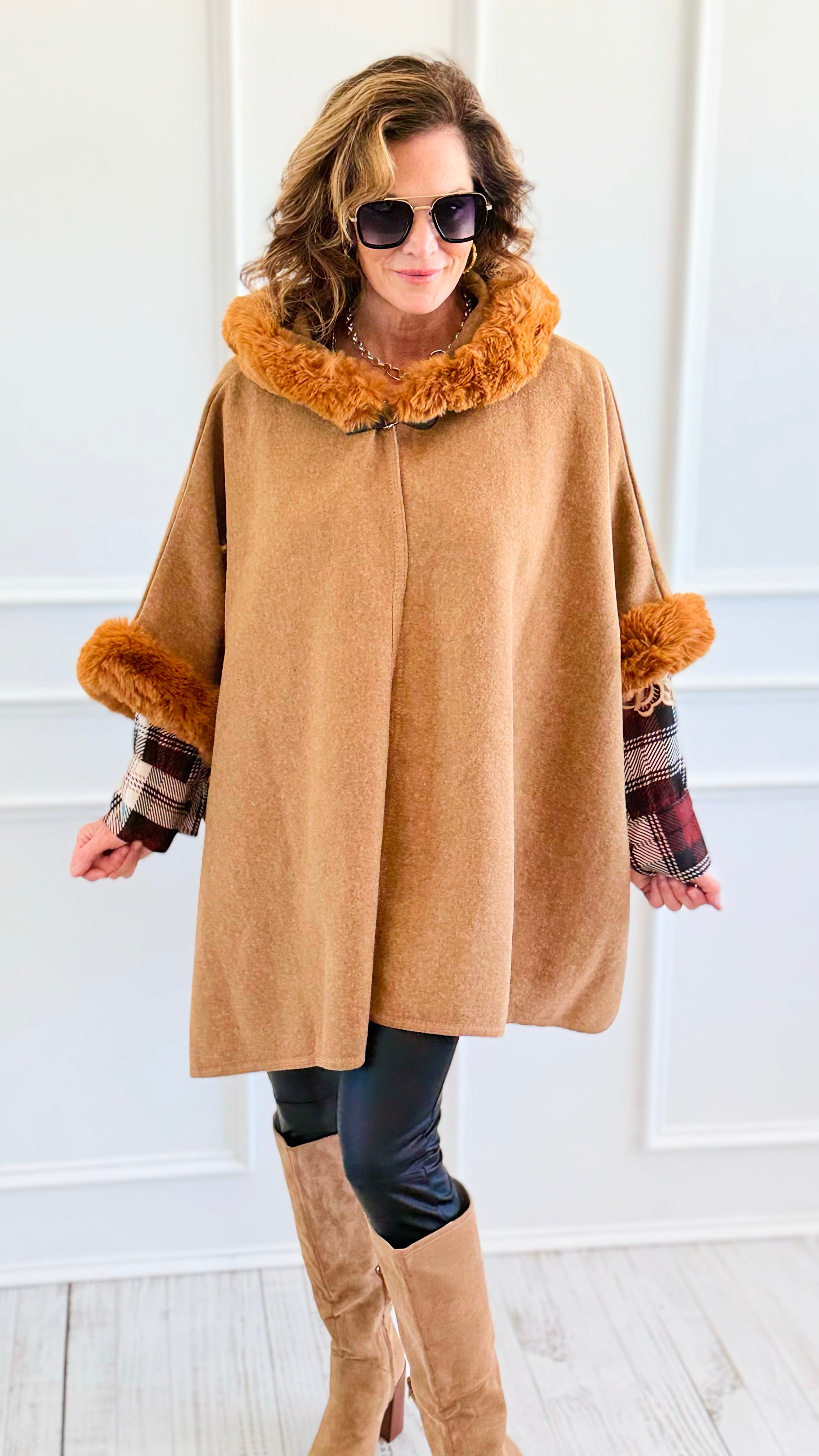 Wrapped in Warmth and Elegance Cape-160 Jackets-Original USA-Coastal Bloom Boutique, find the trendiest versions of the popular styles and looks Located in Indialantic, FL