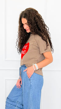 Love Mood Italian Graphic tee- Camel-110 short Sleeve Top-V SKY-Coastal Bloom Boutique, find the trendiest versions of the popular styles and looks Located in Indialantic, FL