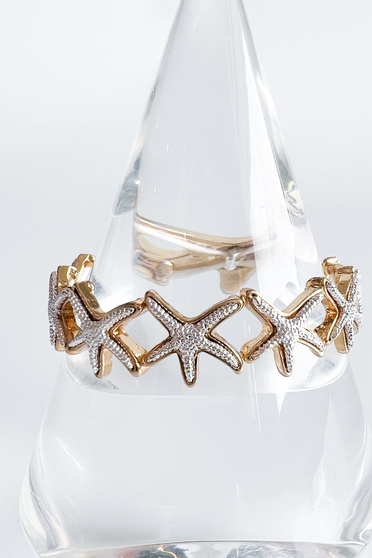 Starfish Stretch Bracelet-Two Tone-230 Jewelry-Golden Stella-Coastal Bloom Boutique, find the trendiest versions of the popular styles and looks Located in Indialantic, FL
