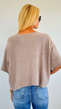 Winter in Amalfi Italian Top - Ash Mocha-140 Sweaters-Italianissimo-Coastal Bloom Boutique, find the trendiest versions of the popular styles and looks Located in Indialantic, FL