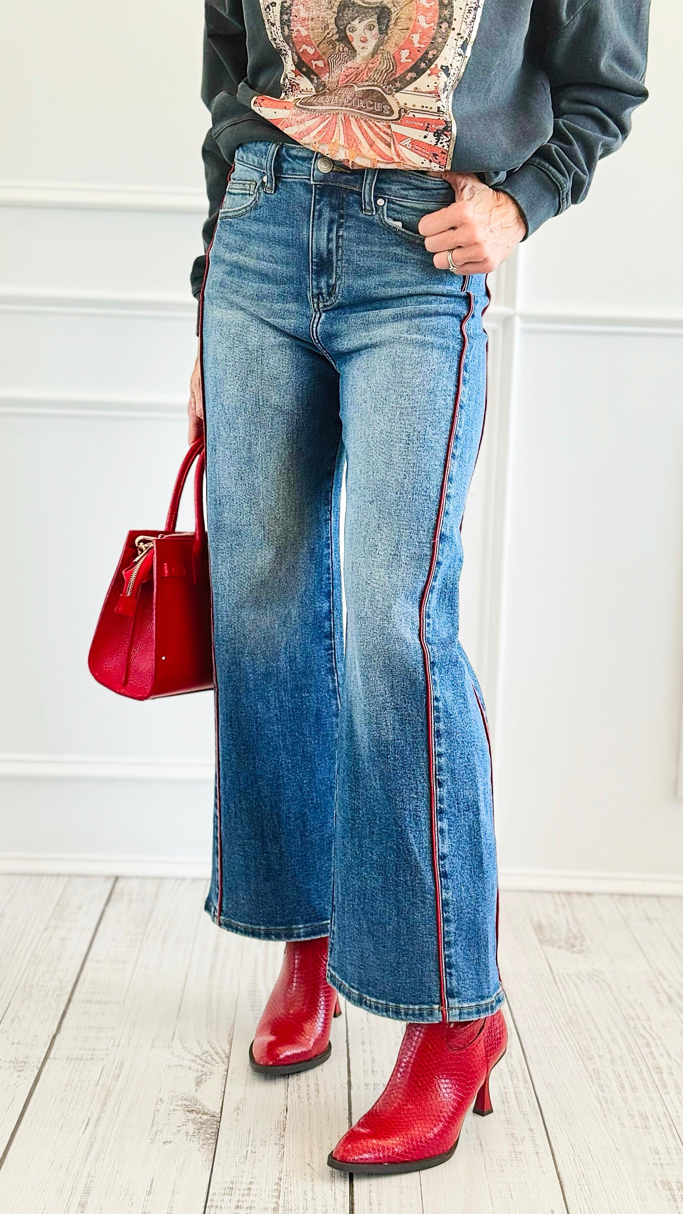 Line Up Denim Pants-170 Bottoms-Anniewear-Coastal Bloom Boutique, find the trendiest versions of the popular styles and looks Located in Indialantic, FL