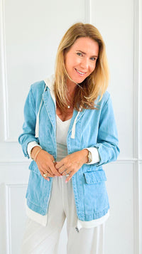 Layered Agenda Hooded Jacket-160 Jackets-RISEN JEANS-Coastal Bloom Boutique, find the trendiest versions of the popular styles and looks Located in Indialantic, FL