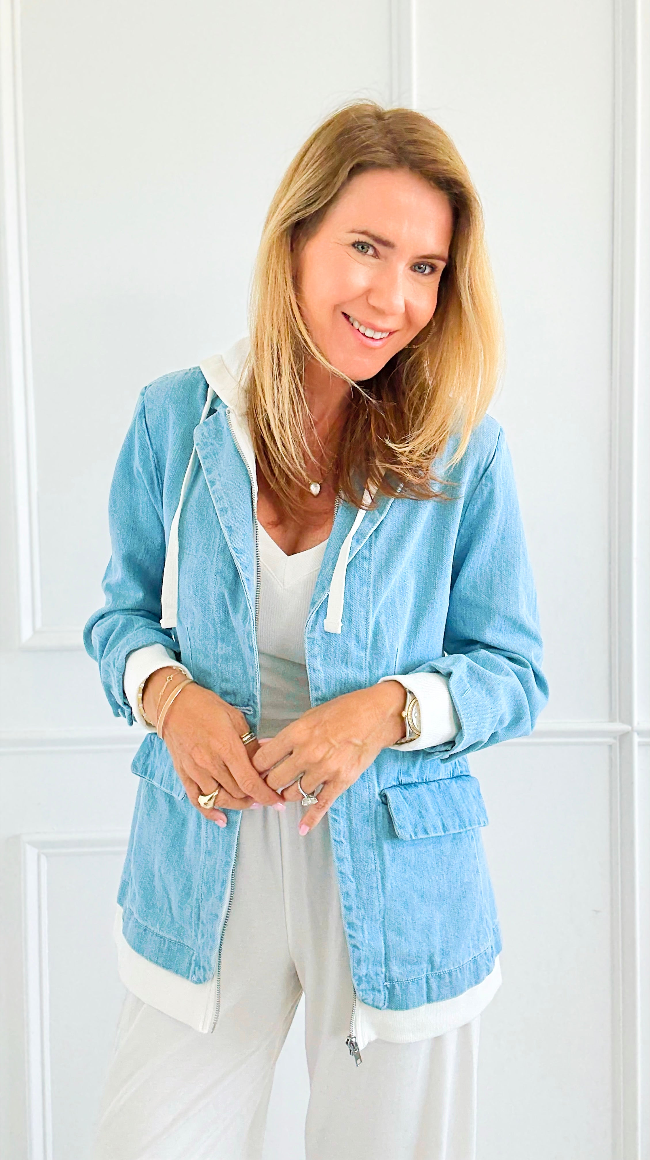 Layered Agenda Hooded Jacket-160 Jackets-RISEN JEANS-Coastal Bloom Boutique, find the trendiest versions of the popular styles and looks Located in Indialantic, FL